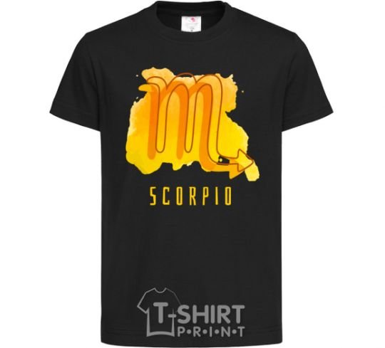 Детская футболка Краски скорпион Черный фото