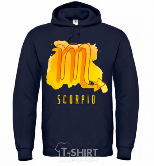 Men`s hoodie Краски скорпион navy-blue фото