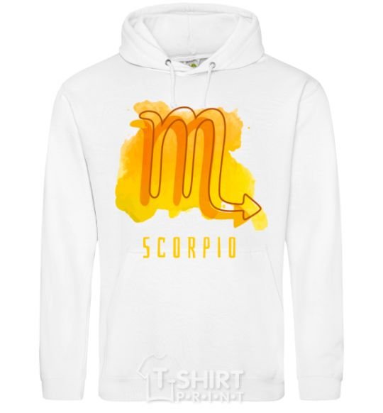 Men`s hoodie Краски скорпион White фото