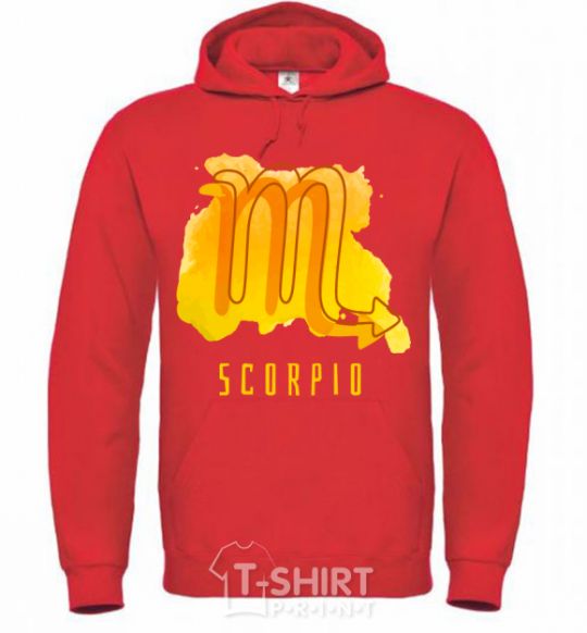 Men`s hoodie Краски скорпион bright-red фото