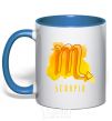 Mug with a colored handle Краски скорпион royal-blue фото