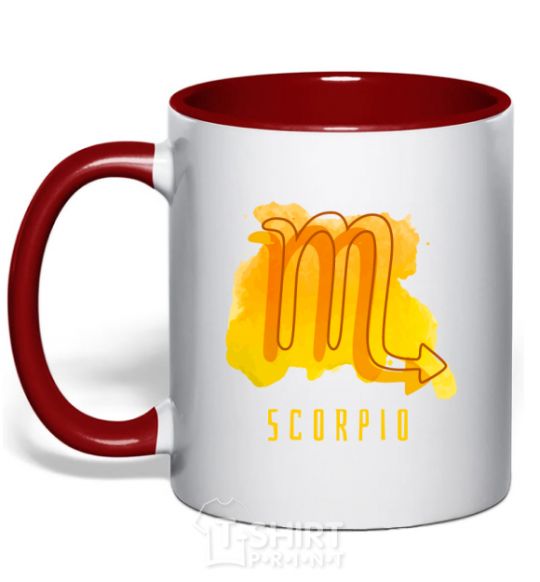 Mug with a colored handle Краски скорпион red фото