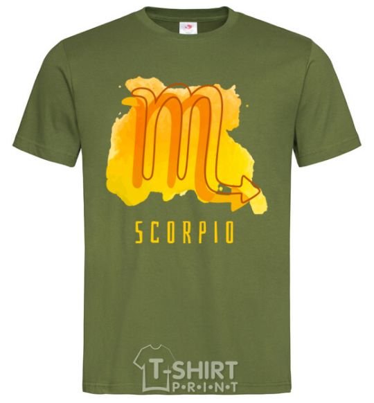 Мужская футболка Краски скорпион Оливковый фото