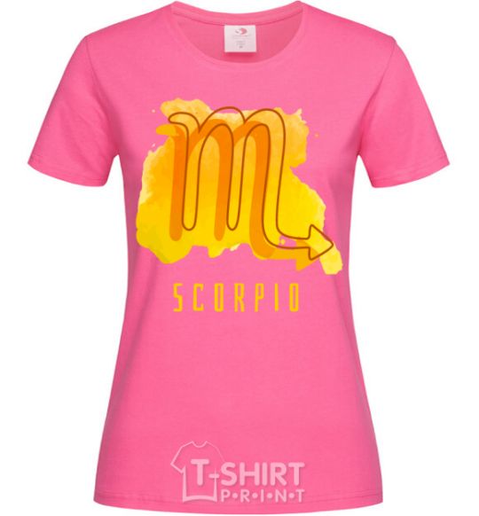 Женская футболка Краски скорпион Ярко-розовый фото