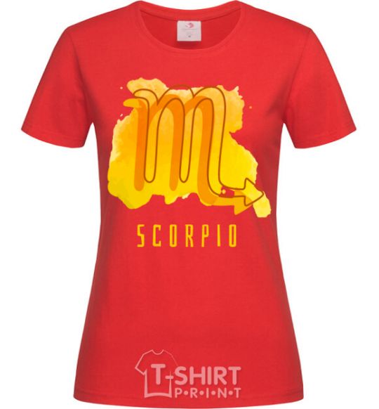 Женская футболка Краски скорпион Красный фото