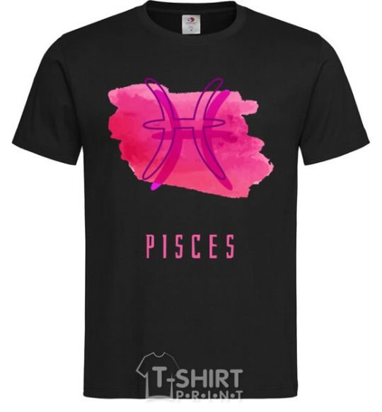 Men's T-Shirt pisces colors black фото