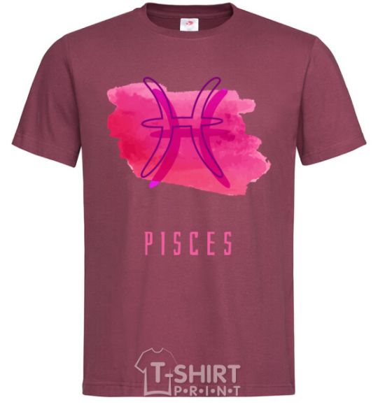 Men's T-Shirt pisces colors burgundy фото