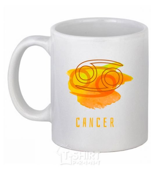 Ceramic mug Cancer paints White фото