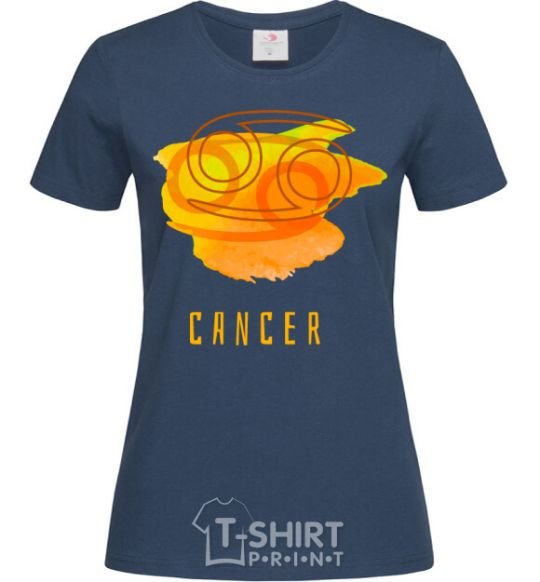 Women's T-shirt Cancer paints navy-blue фото