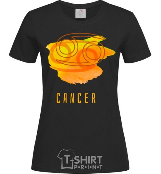 Women's T-shirt Cancer paints black фото