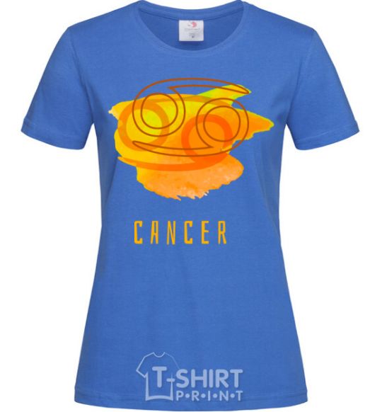 Women's T-shirt Cancer paints royal-blue фото