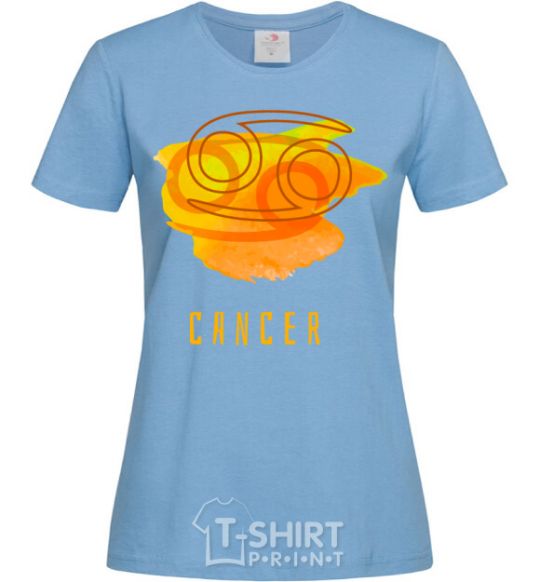 Women's T-shirt Cancer paints sky-blue фото