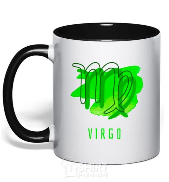 Mug with a colored handle The colors are virgin black фото