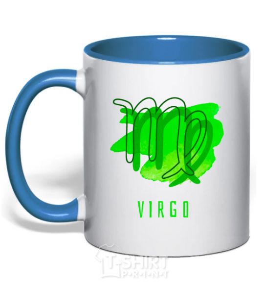 Mug with a colored handle The colors are virgin royal-blue фото