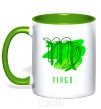 Mug with a colored handle The colors are virgin kelly-green фото