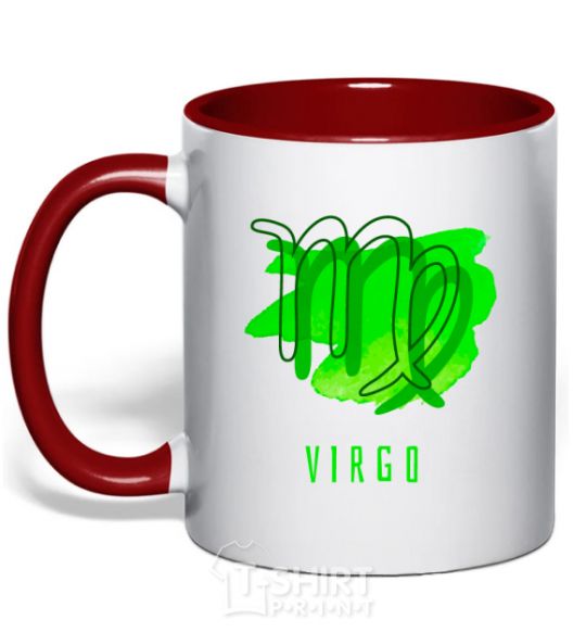 Mug with a colored handle The colors are virgin red фото