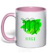 Mug with a colored handle The colors are virgin light-pink фото