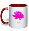 Mug with a colored handle Coloring lion red фото