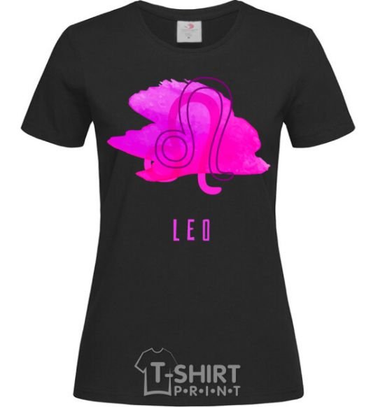 Women's T-shirt Coloring lion black фото