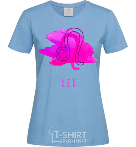 Women's T-shirt Coloring lion sky-blue фото