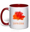 Mug with a colored handle Capricorn paints red фото