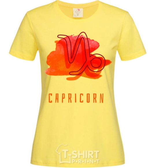 Женская футболка Краски козерог Лимонный фото