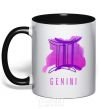 Mug with a colored handle Twin colors black фото