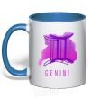 Mug with a colored handle Twin colors royal-blue фото