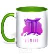 Mug with a colored handle Twin colors kelly-green фото