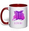 Mug with a colored handle Twin colors red фото