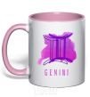 Mug with a colored handle Twin colors light-pink фото