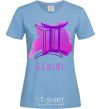 Women's T-shirt Twin colors sky-blue фото