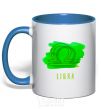 Mug with a colored handle Paint scales royal-blue фото