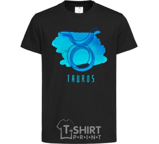 Kids T-shirt Taurus blue paints black фото