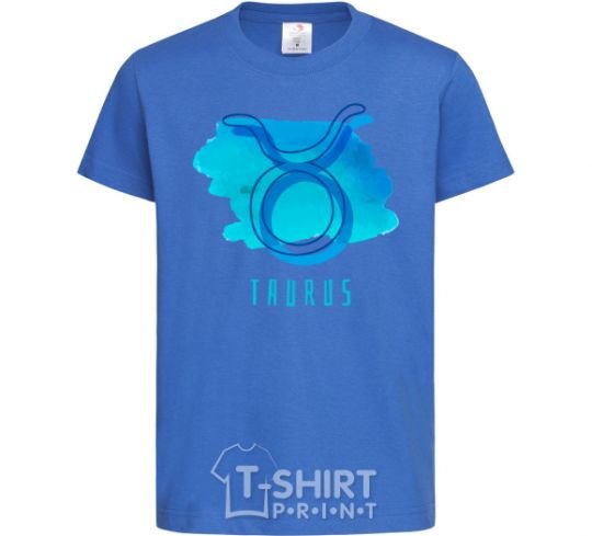 Kids T-shirt Taurus blue paints royal-blue фото