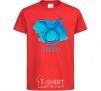 Kids T-shirt Taurus blue paints red фото