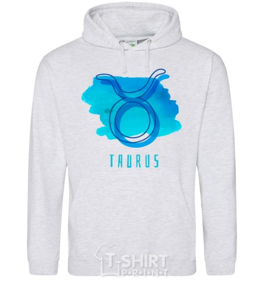 Men`s hoodie Taurus blue paints sport-grey фото
