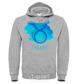 Men`s hoodie Taurus blue paints sport-grey фото
