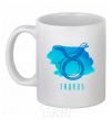 Ceramic mug Taurus blue paints White фото