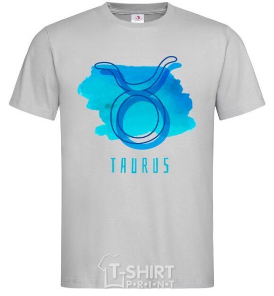 Men's T-Shirt Taurus blue paints grey фото