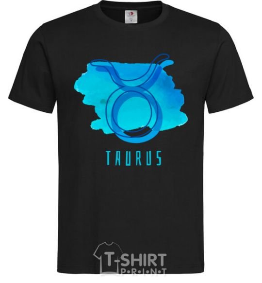 Men's T-Shirt Taurus blue paints black фото