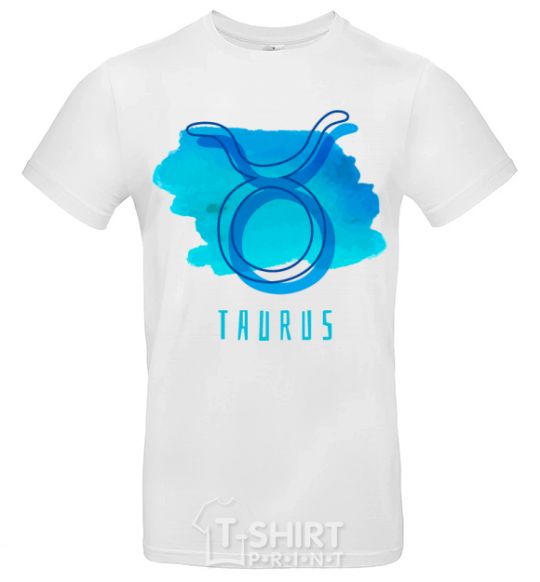 Men's T-Shirt Taurus blue paints White фото