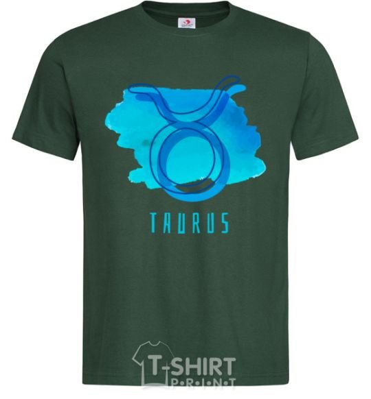 Men's T-Shirt Taurus blue paints bottle-green фото