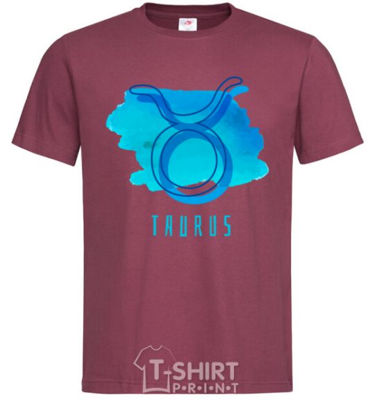 Men's T-Shirt Taurus blue paints burgundy фото