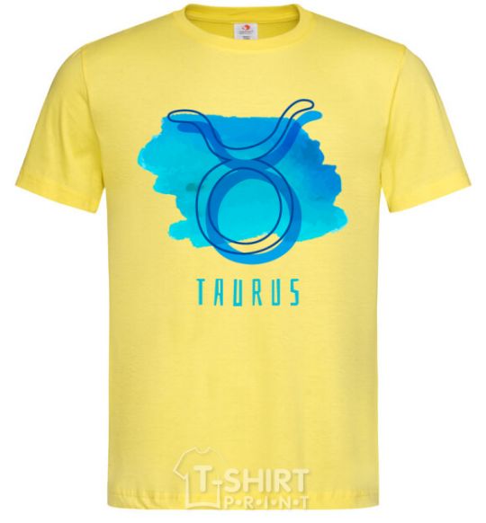 Men's T-Shirt Taurus blue paints cornsilk фото