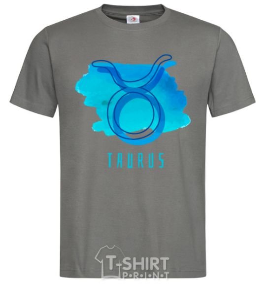 Men's T-Shirt Taurus blue paints dark-grey фото