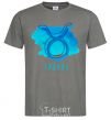 Men's T-Shirt Taurus blue paints dark-grey фото