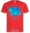 Men's T-Shirt Taurus blue paints red фото