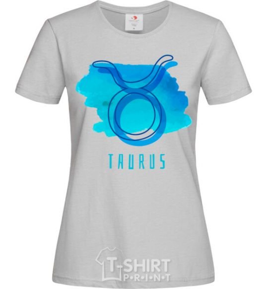 Women's T-shirt Taurus blue paints grey фото