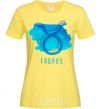 Women's T-shirt Taurus blue paints cornsilk фото